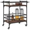 Brown Oak Kitchen Trolley - Engineered Wood | HIPOMarket UK