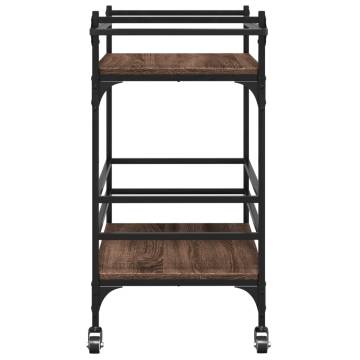 Brown Oak Kitchen Trolley - Engineered Wood | HIPOMarket UK