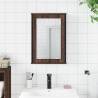 Brown Oak Bathroom Mirror Cabinet - Sleek & Functional Design