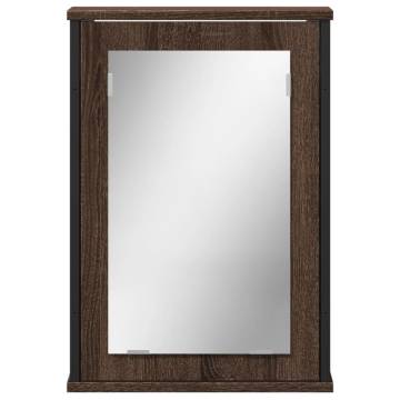 Brown Oak Bathroom Mirror Cabinet - Sleek & Functional Design