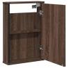 Brown Oak Bathroom Mirror Cabinet - Sleek & Functional Design