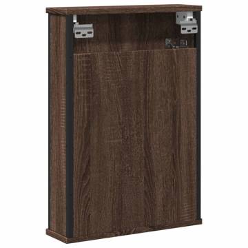 Brown Oak Bathroom Mirror Cabinet - Sleek & Functional Design