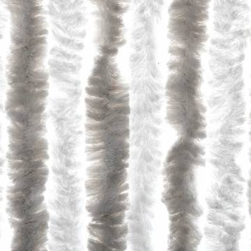 Fly Curtain Light Grey & White - 100x220 cm Chenille | HipoMarket