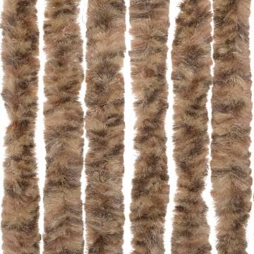 Fly Curtain Beige & Dark Brown 100x220 cm Chenille