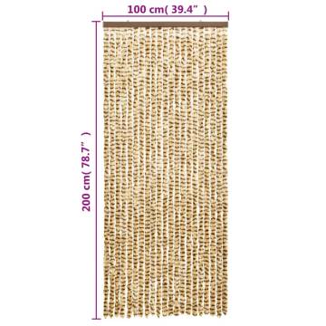 Fly Curtain Beige & Brown 100x200 cm - Keep Insects Out