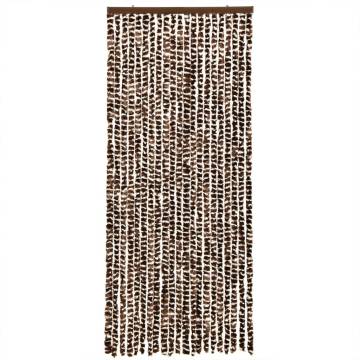 Fly Curtain Brown & White 100x230 cm Chenille | HipoMarket