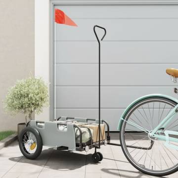 Bike Trailer - Grey Oxford Fabric & Iron | HipoMarket