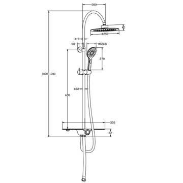 SCHÜTTE AQUASTAR Overhead Shower Set | Chrome-Anthracite