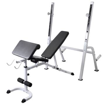 Adjustable Workout Bench & Weight Rack Set - 60.5kg