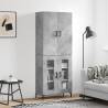 Stylish Highboard in Concrete Grey - 69.5x34x180 cm