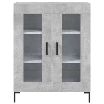 Stylish Highboard in Concrete Grey - 69.5x34x180 cm