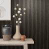 Noordwand Wallpaper Botanica Wooden Slats - Black & Grey Design