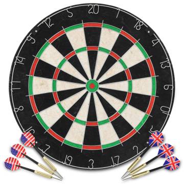 Professional Dart Set with Sisal Dartboard & Steel Tips