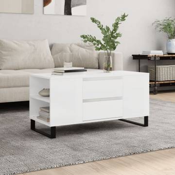 High Gloss White Coffee Table - Stylish & Elegant Design