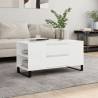 Coffee Table High Gloss White 102x44.5x50 cm Engineered Wood Colour high gloss white Quantity in Package 1 