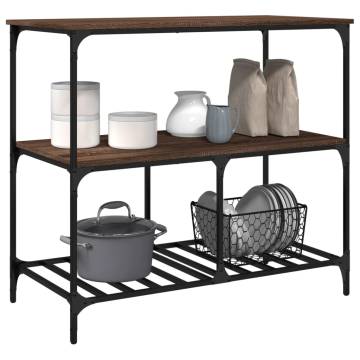 Kitchen Trolley Brown Oak - Durable & Versatile Storage