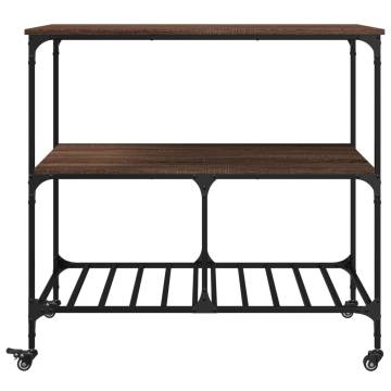 Kitchen Trolley Brown Oak - Durable & Versatile Storage