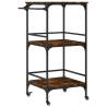 Vintage Kitchen Trolley in Smoked Oak | 60.5x50x105 cm