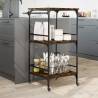 Vintage Kitchen Trolley in Smoked Oak | 60.5x50x105 cm