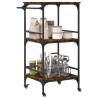 Vintage Kitchen Trolley in Smoked Oak | 60.5x50x105 cm