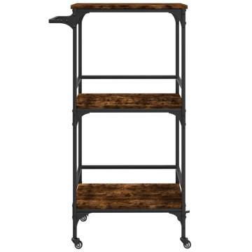 Vintage Kitchen Trolley in Smoked Oak | 60.5x50x105 cm