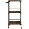 Vintage Kitchen Trolley in Smoked Oak | 60.5x50x105 cm