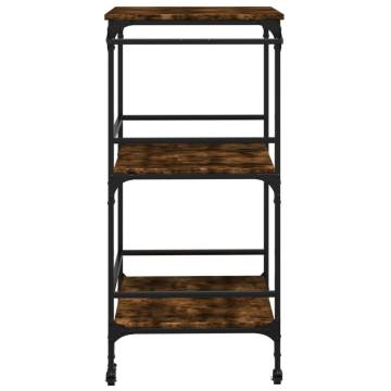 Vintage Kitchen Trolley in Smoked Oak | 60.5x50x105 cm