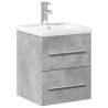 Stylish Concrete Grey Bathroom Sink Cabinet with Basin