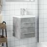 Stylish Concrete Grey Bathroom Sink Cabinet with Basin