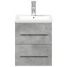 Stylish Concrete Grey Bathroom Sink Cabinet with Basin