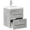 Stylish Concrete Grey Bathroom Sink Cabinet with Basin