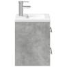 Stylish Concrete Grey Bathroom Sink Cabinet with Basin