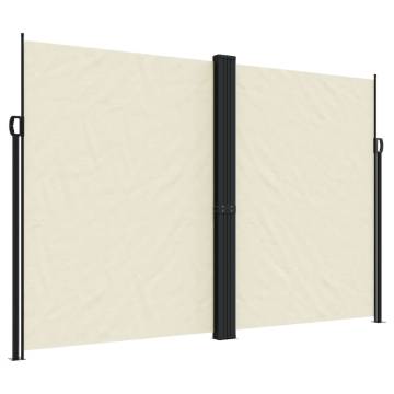 Retractable Side Awning Cream 220x1000 cm - Privacy & Style