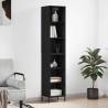 Highboard Black 34.5x32.5x180 cm Engineered Wood Colour black Quantity in Package 1 Model 3 shelves 