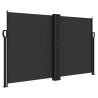 Retractable Side Awning Black 140x1200 cm - Privacy Screen