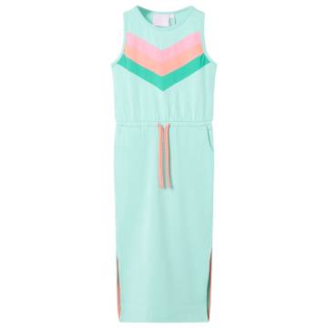 Kids' Dress with Drawstring Light Mint - Stylish & Comfortable