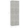 Elegant Concrete Grey Office Cabinet - 60x32x190 cm