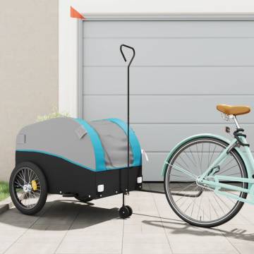 Bike Trailer Black & Blue - 45 kg Iron Cargo Carrier