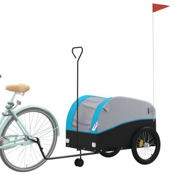 Bike Trailer Black & Blue - 45 kg Iron Cargo Carrier