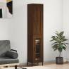 Highboard Brown Oak 34.5x34x180 cm Engineered Wood Colour brown oak Quantity in Package 1 Model 1 glass door 