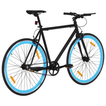 Fixed Gear Bike Black & Blue 700c 55 cm - Stylish & Safe Ride