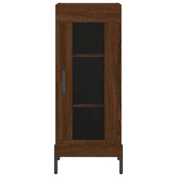 Stylish Highboard Brown Oak - 34.5x34x180 cm | HipoMarket