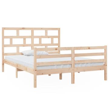 King Size Bed Frame 150x200 cm - Solid Wood Design