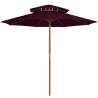 Double Decker Parasol with Wooden Pole Bordeaux Red 270 cm Colour bordeaux red Quantity in Package 1 