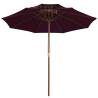 Double Decker Parasol with Wooden Pole - Bordeaux Red 270cm