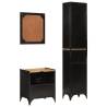 3 Piece Bathroom Furniture Set - Iron & Solid Mango Wood