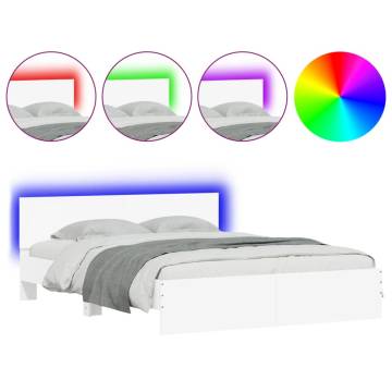 Stylish LED Bed Frame with Headboard - King Size 150x200 cm