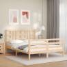 Bed Frame with Headboard 160x200 cm Solid Wood Colour natural Size 160 x 200 cm 