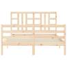 Wooden Bed Frame with Headboard - 160x200 cm | Hipomarket