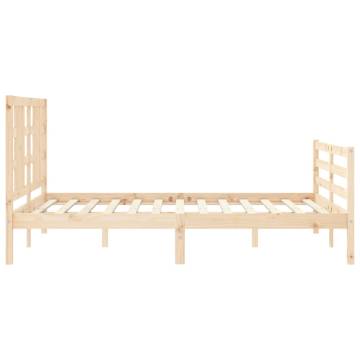 Wooden Bed Frame with Headboard - 160x200 cm | Hipomarket